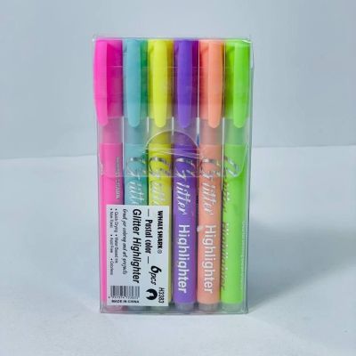 طقم الاقلام المظهر الجليتر ✨  6️⃣ اقلام 