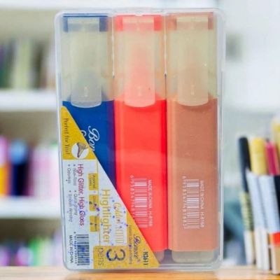 علبة طقم الاقلام المظهر الجليتر ✨  3️⃣ اقلام