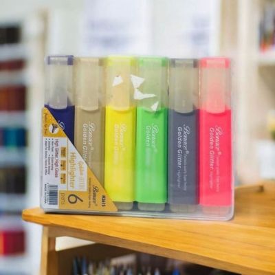 طقم بالجراب الاقلام المظهر الجليتر ✒️  6️⃣ اقلام