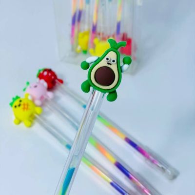 علبة الأقلام الچيل المتعدد السحري ✒️🖊️  بشكل الفواكه 🍓🍎🍍🥑