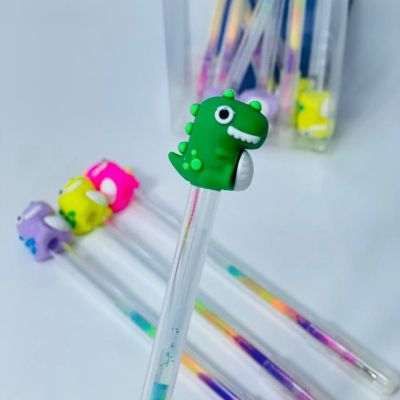 علبة الأقلام الچيل المتعدد السحري ✒️🖊️  بشكل الديناصور 🦖🦖