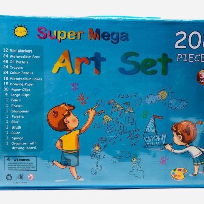 علبة الالوان السوبر ميجا 📦📭🖍🖌🖊✏️ ٢٠٨ قطعه تلوين