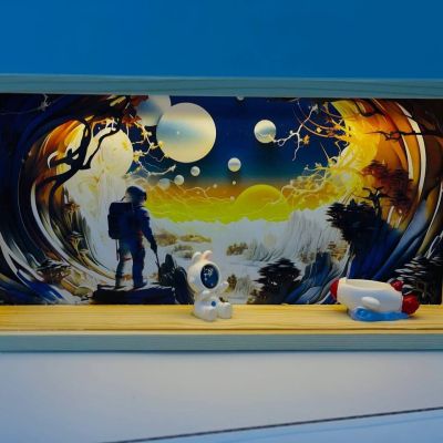 البرواز المجسم الخشب 🪵🪵علي شكل رجل الفضاء 👨🏻‍🚀🚀