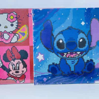 تابلوه الرسم الماسي الديزني ✨👸🏻🕷️🐭 ٣٠*٣٠ سم 