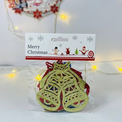 كيس جرس الكريسماس  البلاستك الجليتر الالوان 🔔