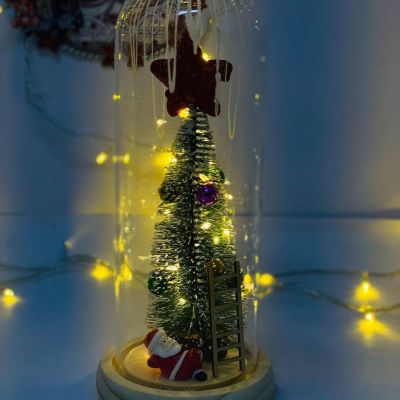  الزجاجة النور بالقاعدة الخشب🪵⛄️🎅🏻