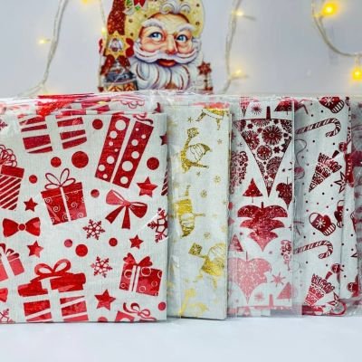 الرنر المزخرف برسومات الغزالة و بابا نويل و الكريسماس🎅🏻🦌🎄❄️