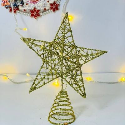  النجمة المعدن الذهبي للشجرة ⭐️