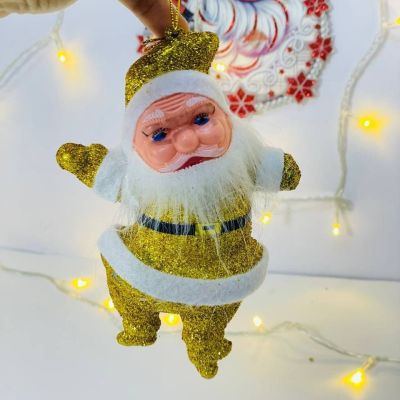 كيس تعليق بابا نويل قطيفة الذهبي الجليتر 🎅🏻🎅🏻🟡🟡 