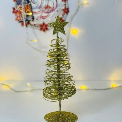  شجرة المكتب🎄 الخامة المعدن الذهبي ✨🎄 