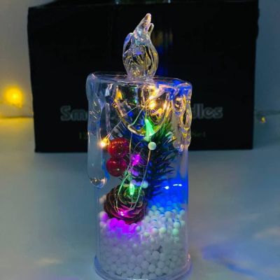 شمع الكريسماس 🕯️🕯️ الشفافة 🕯️🕯️ من جواه الشجرة و الخرشوف و الكريز والثلج ❄️🍒🌲❄️