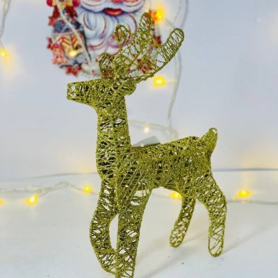 غزالة بابا نويل المعدن 🎅🏻🦌  ٢٠ سم 