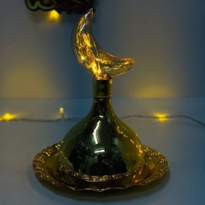  طبق تقديم التمر 🫘🫘🫘 بالهلال الليد المضيئ الورم 🟡