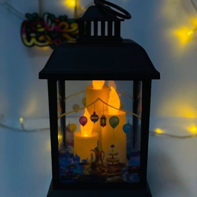 الفانوس المربع بزجاج ⬜️🕌🪞و 3️⃣ شموع 🕯️