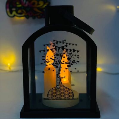 الفانوس البيضاوي بزجاج 🔃🕌🪞و 3️⃣ شموع 🕯️