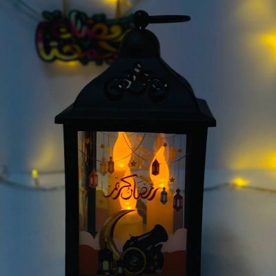 الفانوس المربع بزجاج ⬜️🕌🪞و 3️⃣ شموع 🕯️