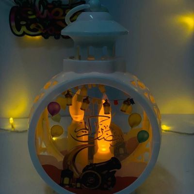 الفانوس المدور بزجاج ⭕️🕌🪞و 3️⃣ شموع 🕯️
