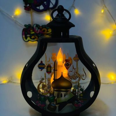 الفانوس المدور بزجاج ⭕️🕌🪞و 3️⃣ شموع 🕯️