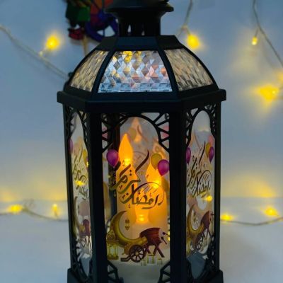 الفانوس السداسي بزجاج 6️⃣🙌🏻🕌🪞و 3️⃣ شموع 🕯️ بالموسيقى 🎶🎶 